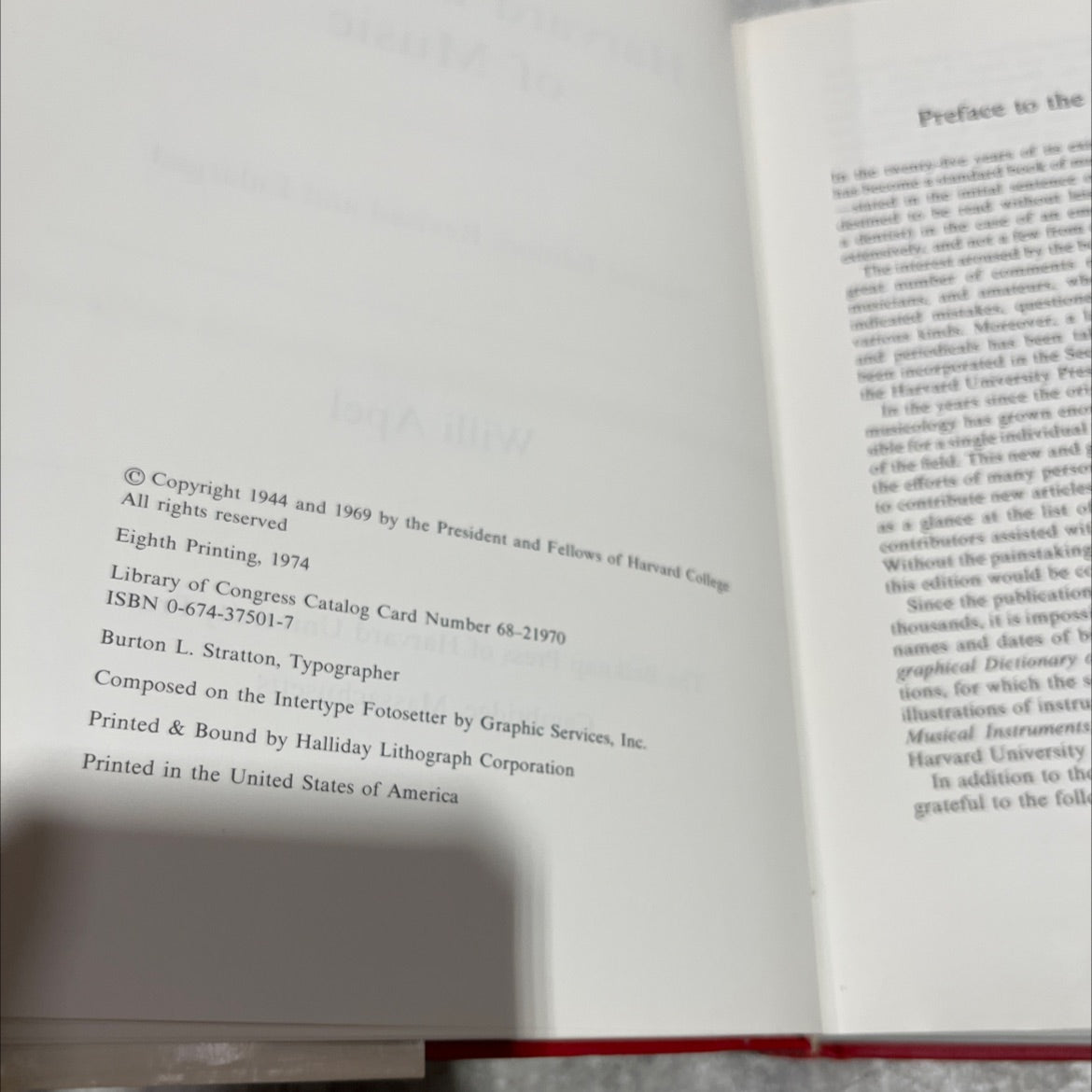 harvard dictionary of music second edition revised and enlarged book, by willi apel, 1970 Hardcover image 3