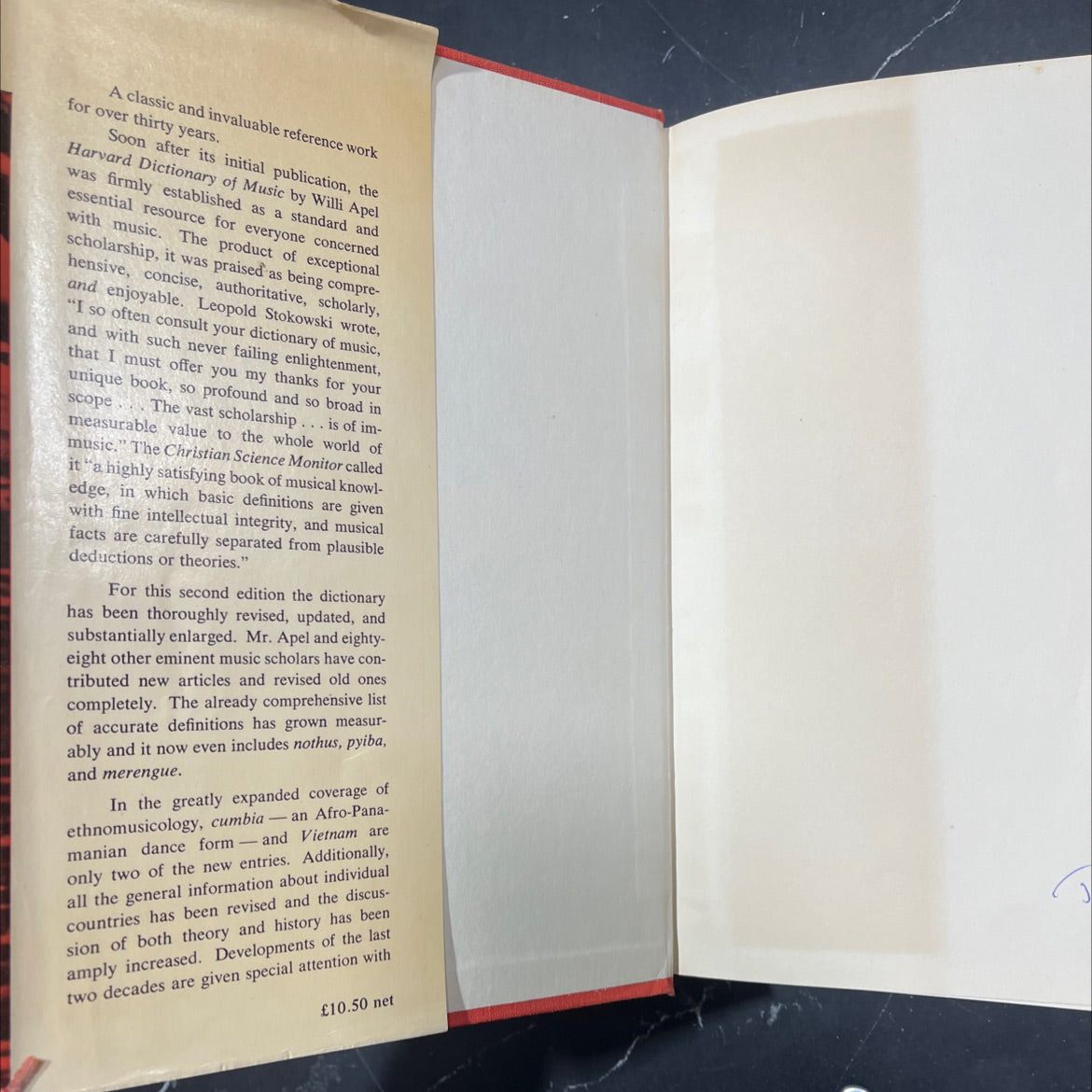 harvard dictionary of music book, by willi apel, 1970 Hardcover image 4