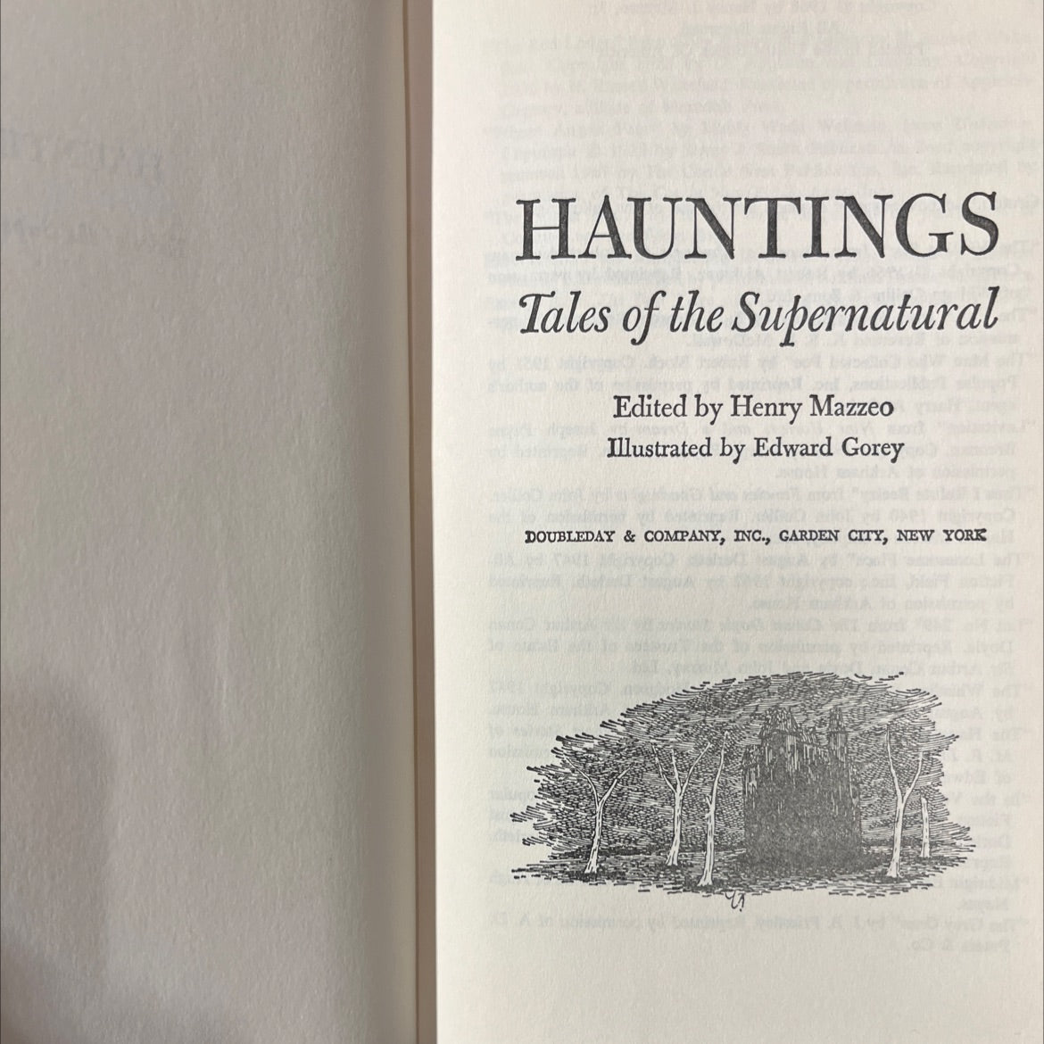 hauntings tales of the supernatural book, by Henry Mazzeo, 1968 Hardcover image 2