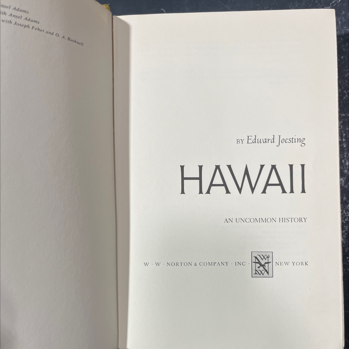hawaii: an uncommon history book, by edward joesting, 1970 Hardcover image 2