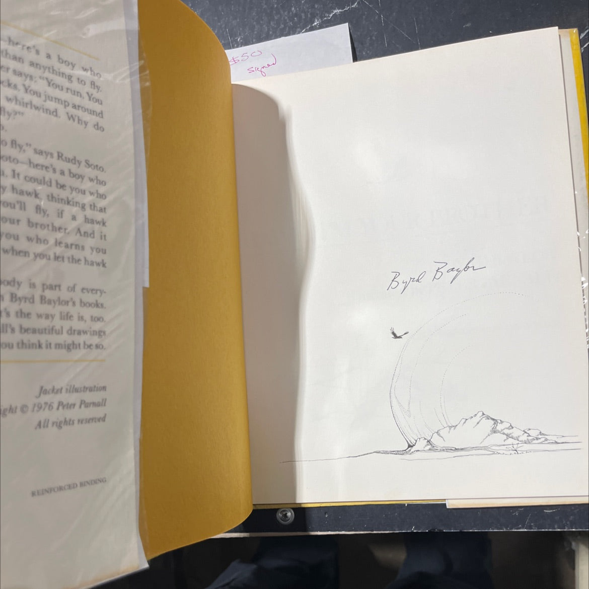 SIGNED hawk, i'm your brother book, by byrd baylor, 1976 Hardcover, Vintage image 4