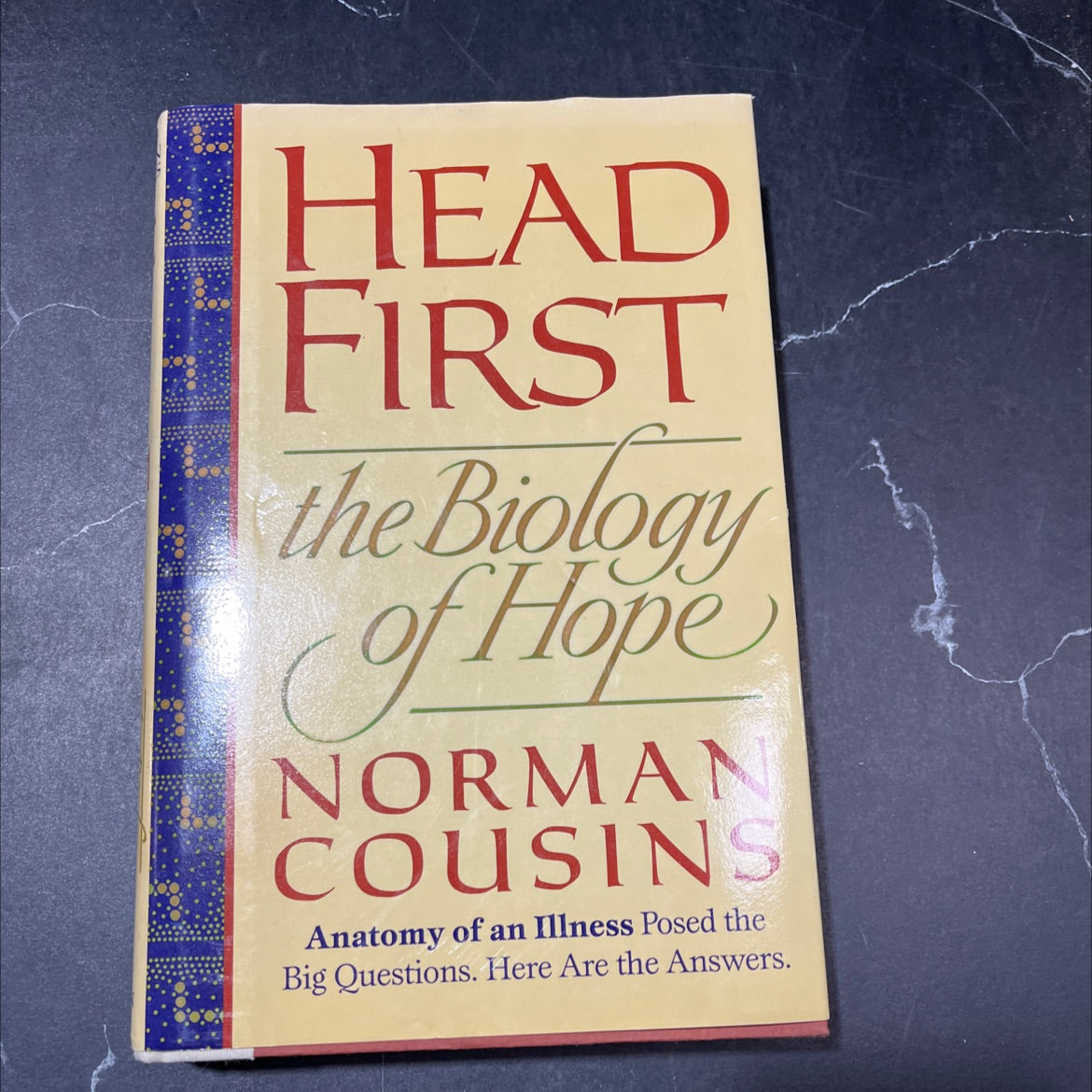 head first, the biology of hope book, by norman cousins, 1989 Hardcover image 1