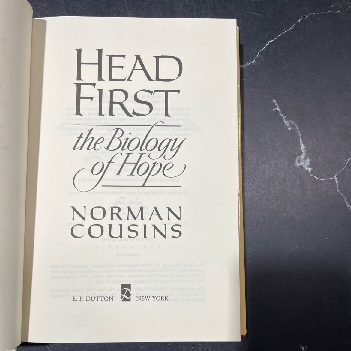 head first, the biology of hope book, by norman cousins, 1989 Hardcover image 2