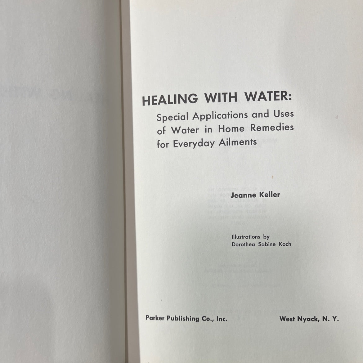 healing with water book, by jeanne keller, 1970 Hardcover image 2