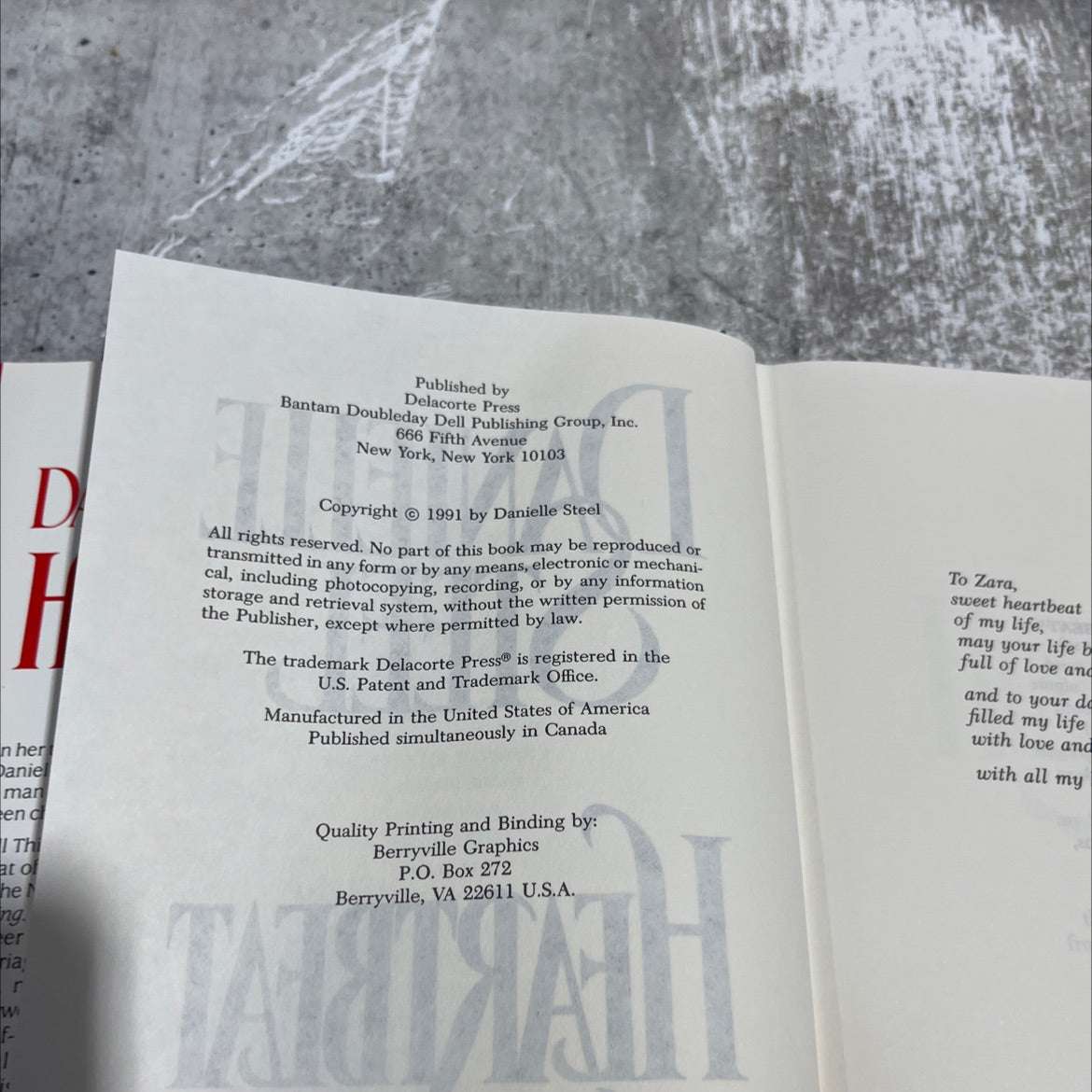 heartbeat book, by danielle steel, 1991 Hardcover image 3