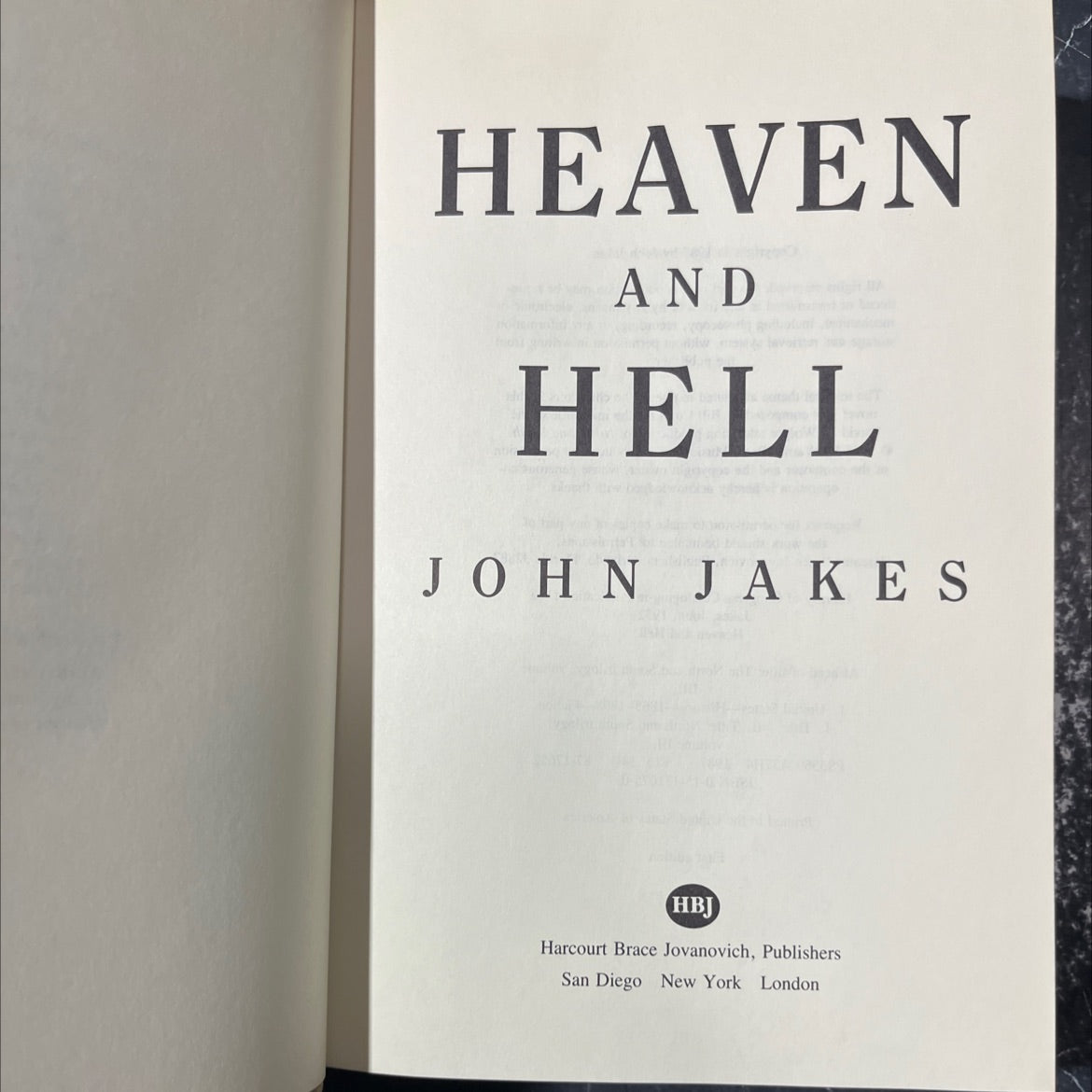 heaven and hell book, by john jakes, 1987 Hardcover image 2