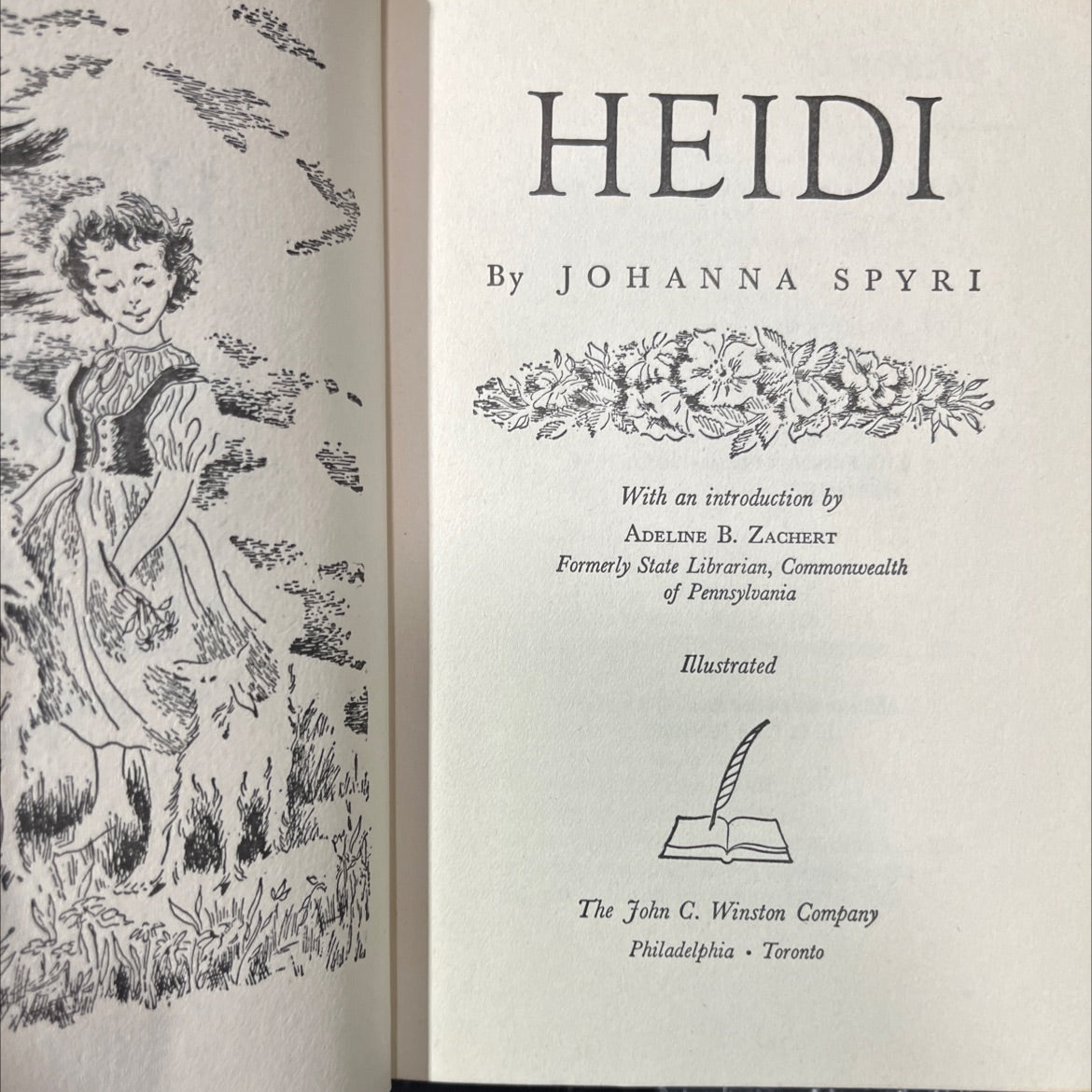 heidi book, by johanna spyri, 1957 Hardcover image 2