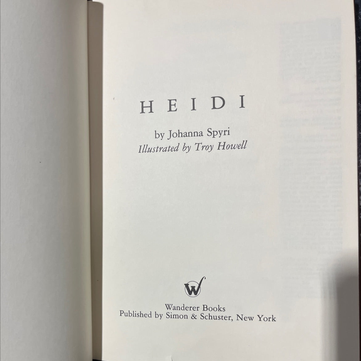 heidi book, by johanna spyri, 1982 Hardcover image 2