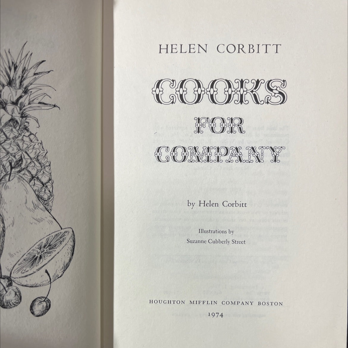 SIGNED helen corbitt cooks for company book, by Helen Corbitt, 1974 Hardcover, Vintage image 2