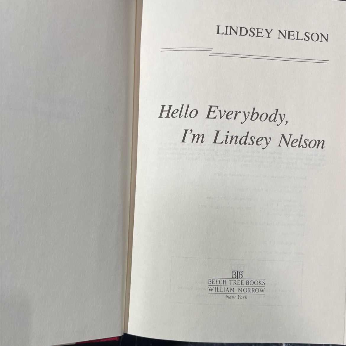hello everybody, i'm lindsey nelson book, by Lindsey Nelson, 1985 Hardcover image 2