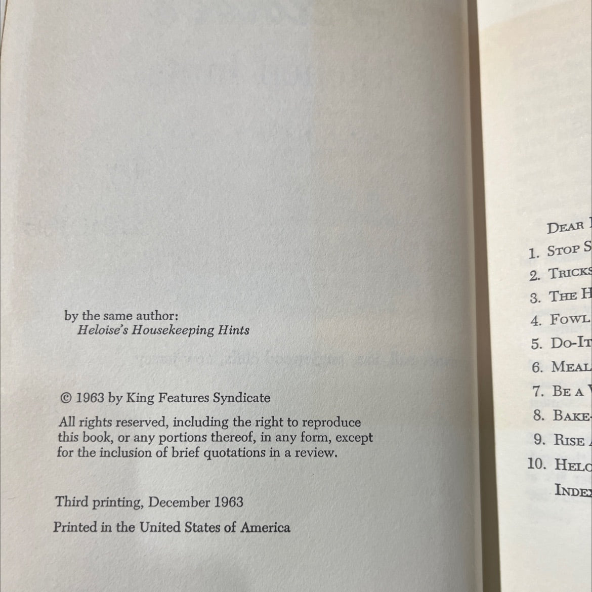 heloise's kitchen hints book, by heloise, 1963 Hardcover image 3