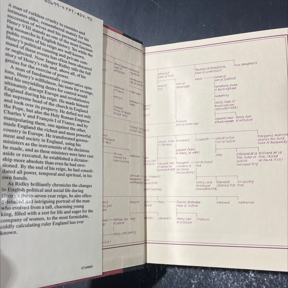 henry viii book, by jasper ridley, 1985 Hardcover image 4