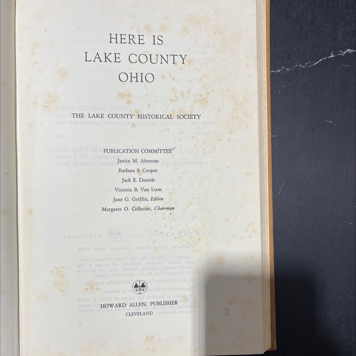 here is lake county ohio book, by percy kendall, 1964 Hardcover image 2