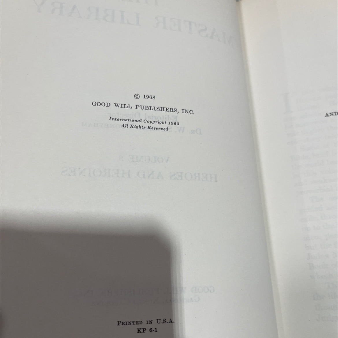 heroes and heroines book, by unknown, 1968 Hardcover image 3