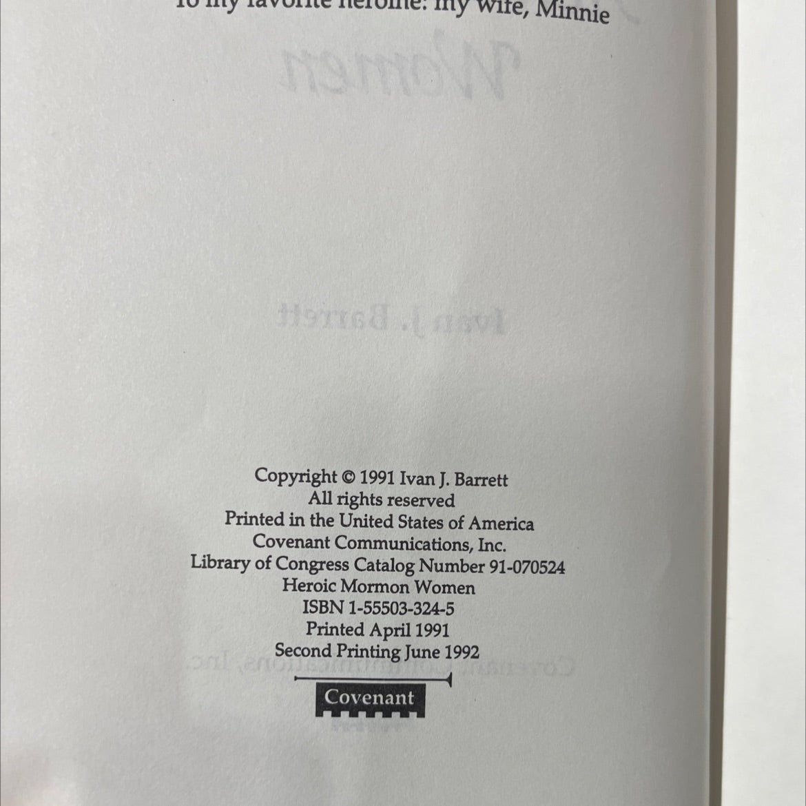 heroic mormon women book, by Ivan J. Barrett, 1992 Hardcover image 3