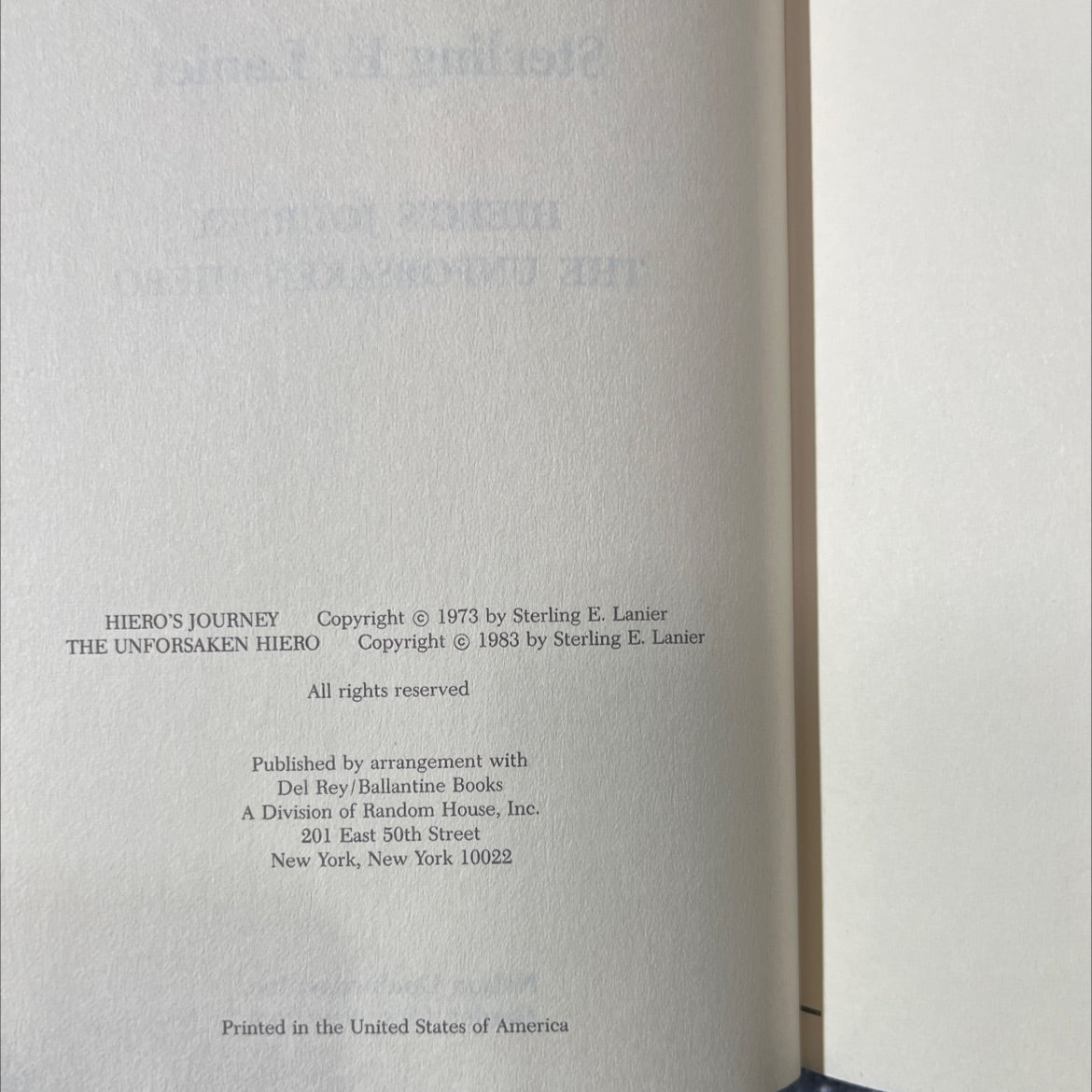 hiero's journey the unforgiven hiero book, by Sterling E. Lanier, 1983 Hardcover image 3