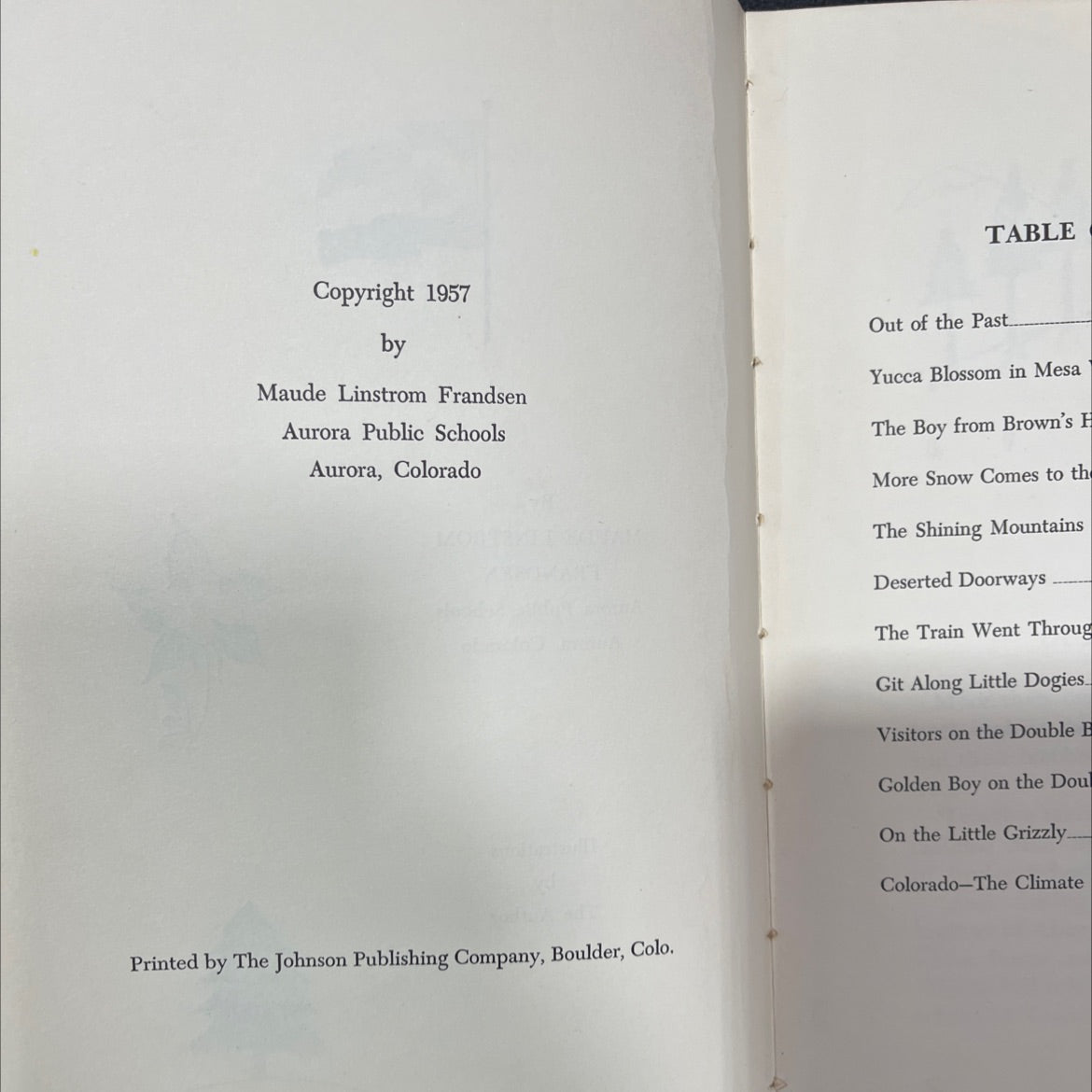 high in the rockies enrichment stories about colorado book, by Maude Linstrom Frandsen, 1957 Hardcover, Vintage image 3