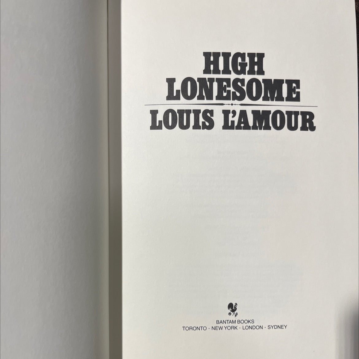 high lonesome book, by louis l'amour, 1981 Hardcover image 2