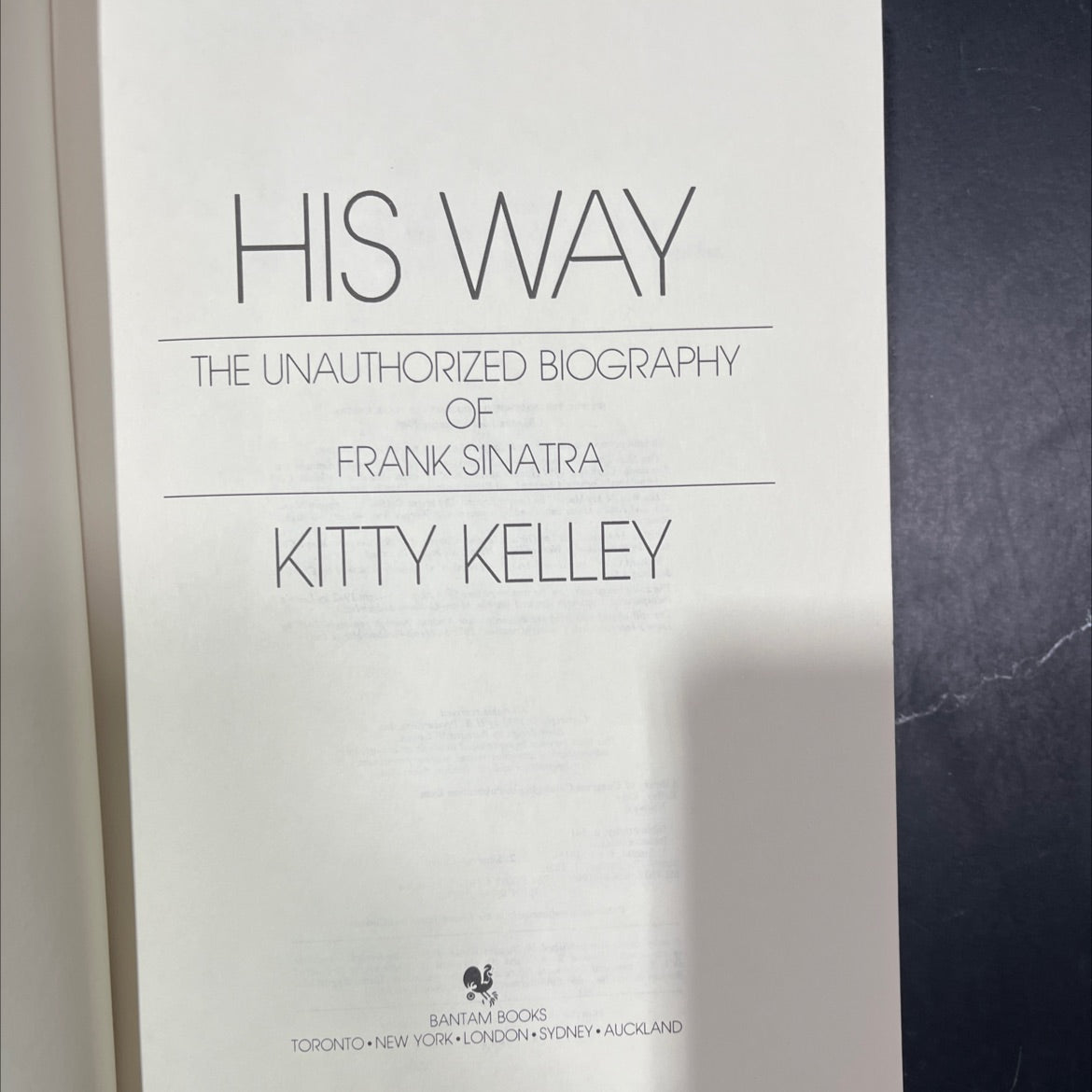 his way the unauthorized biography of frank sinatra book, by kitty kelley, 1986 Hardcover image 2