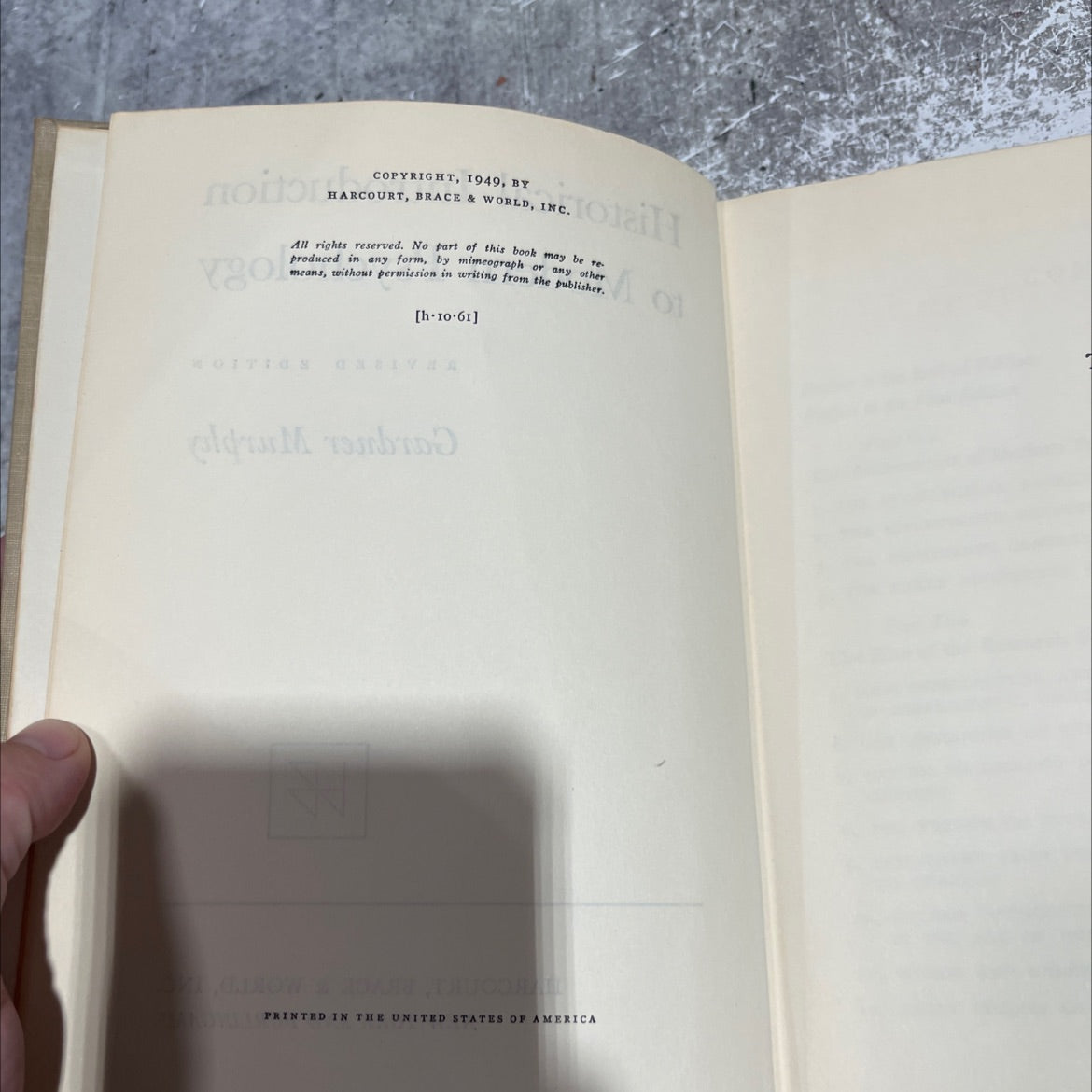 historical introduction modern psychology book, by gardner murphy, 1949 Hardcover image 3