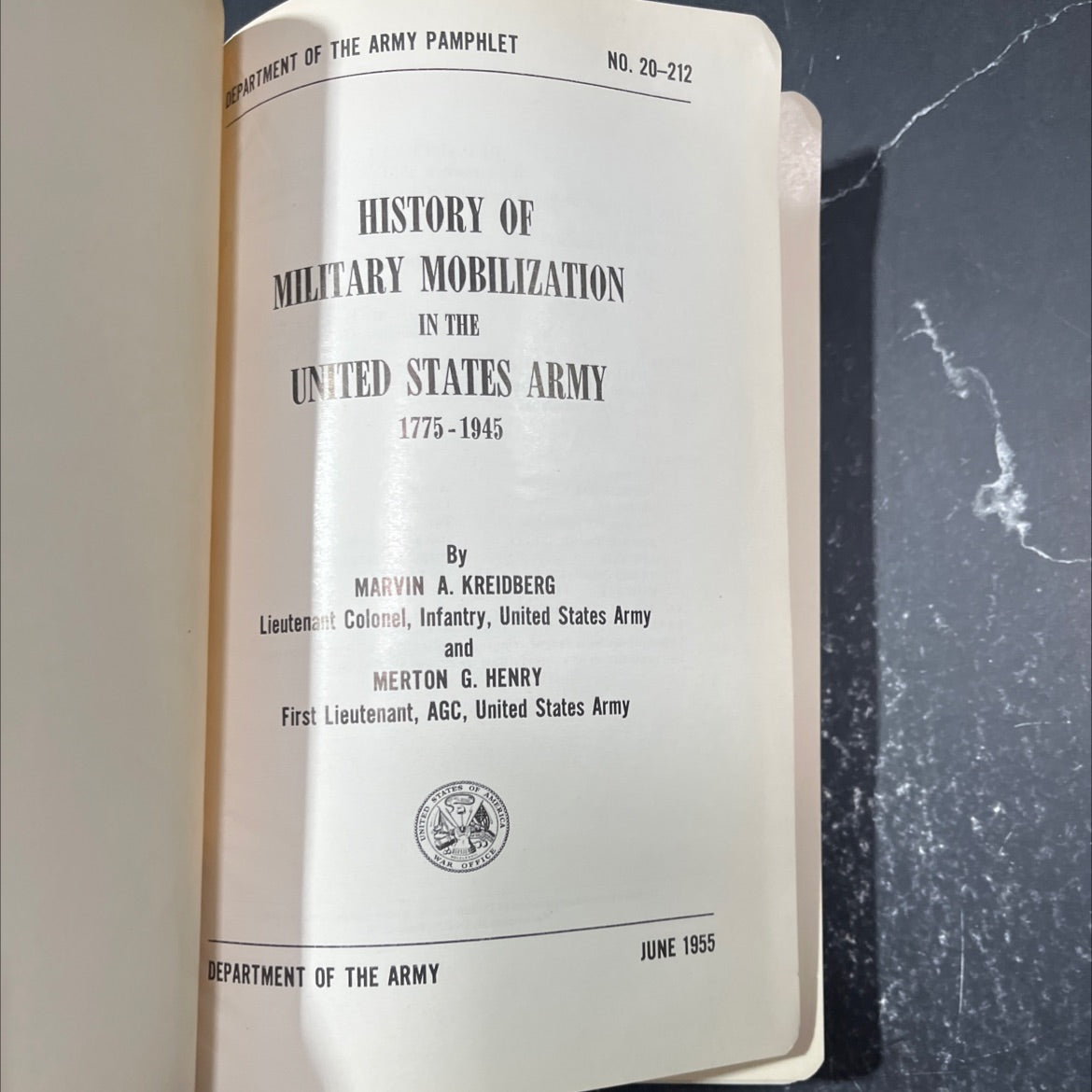 history of military mobilization in the united states army 1775-1945 book, by marvin a. kreidberg, merton g. henry, image 2