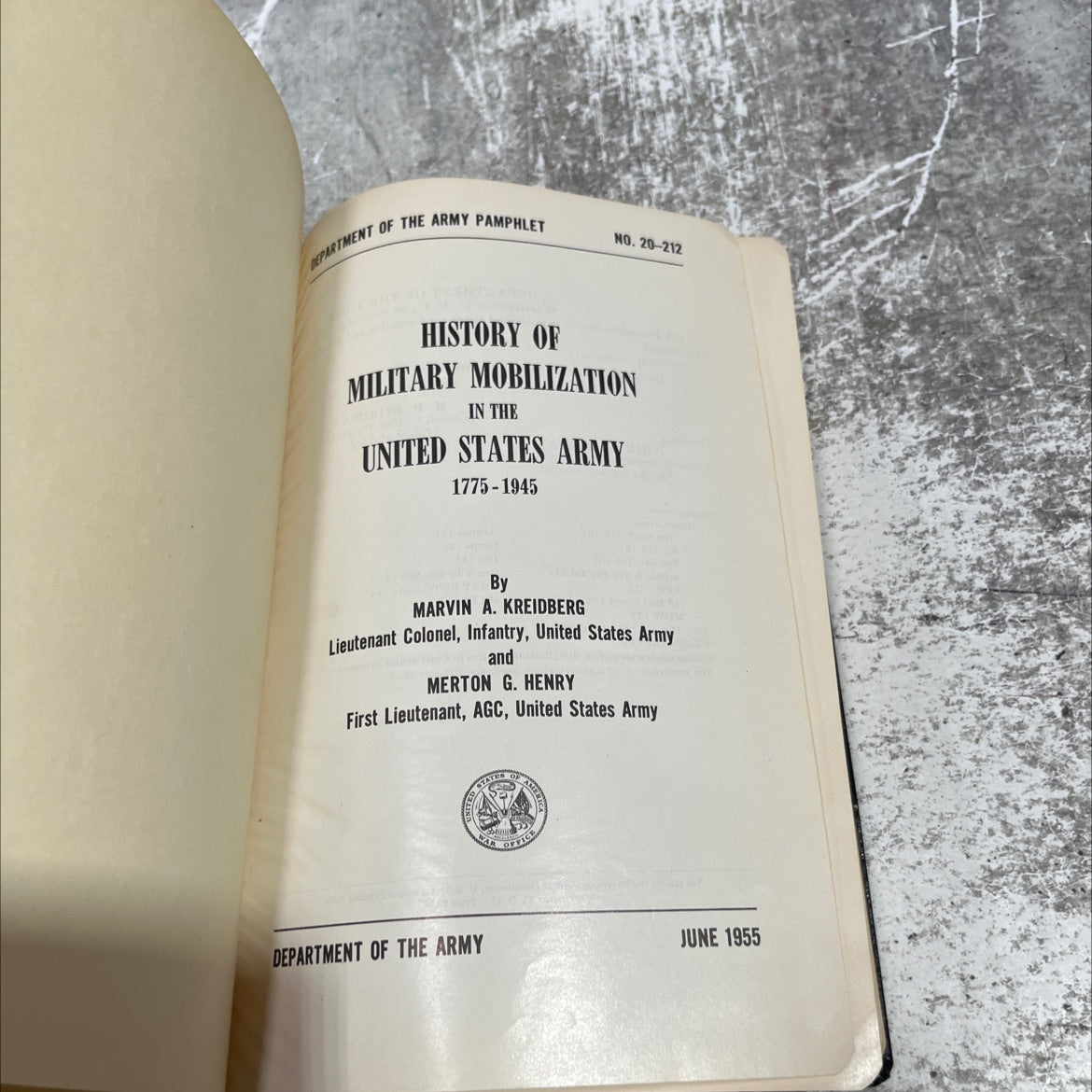 history of military mobilization in the united states army 1775-1945 book, by marvin a. kreidberg, merton g. henry, image 2