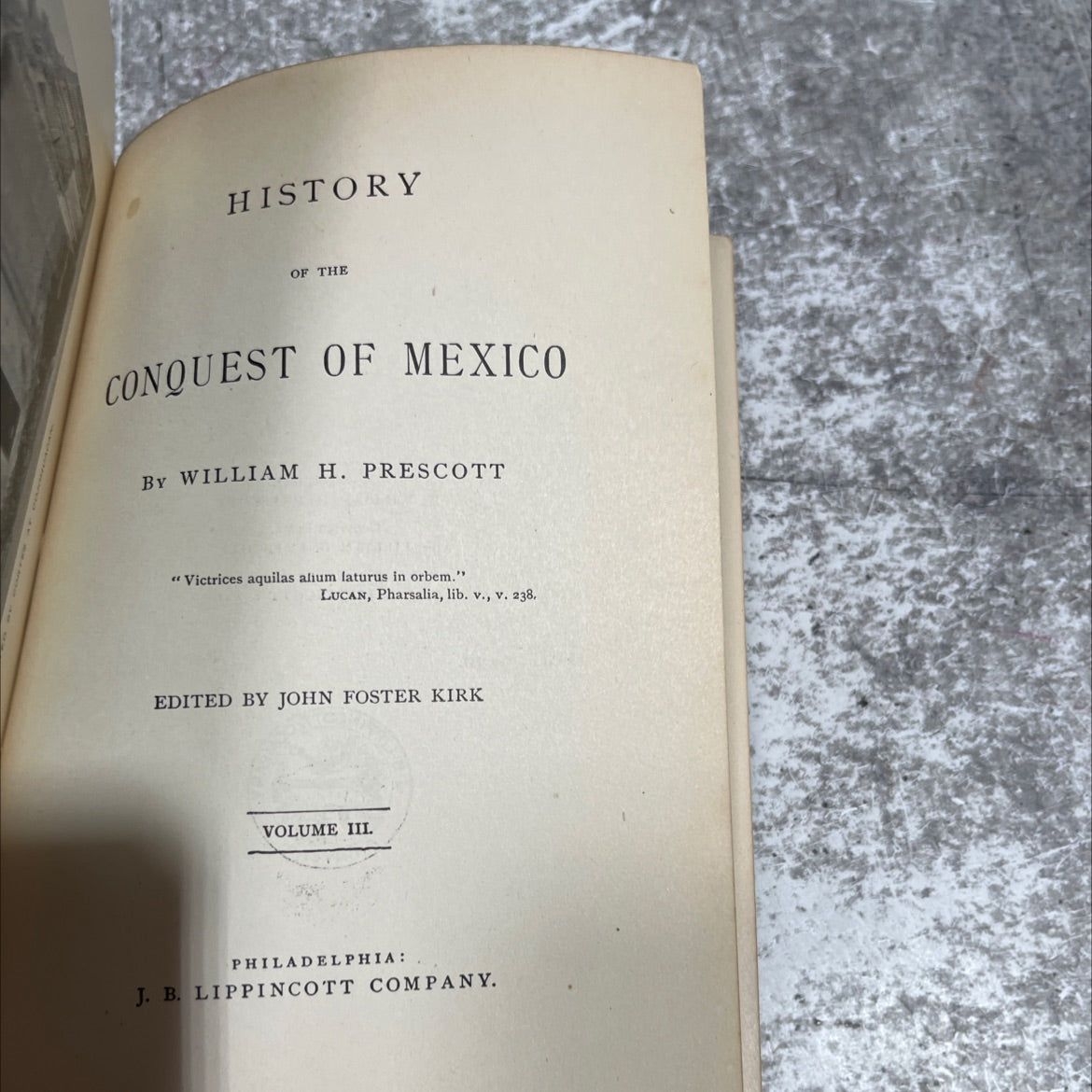 history of the conquest of mexico book, by william h. prescott, 1873 Hardcover image 2