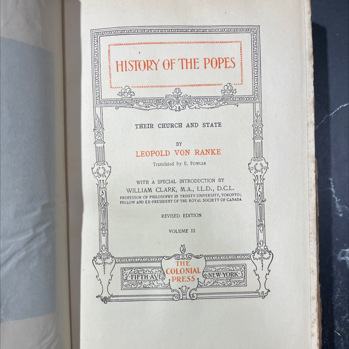history of the popes their church and state book, by leopold von ranke, 1901 Leather image 2