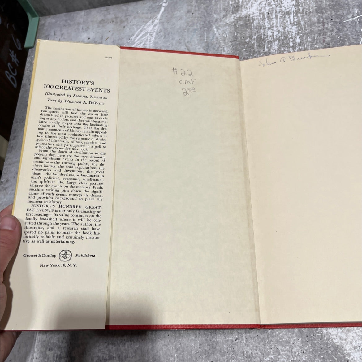 history's hundred greatest events book, by william a. dewitt, 1954 Hardcover image 4