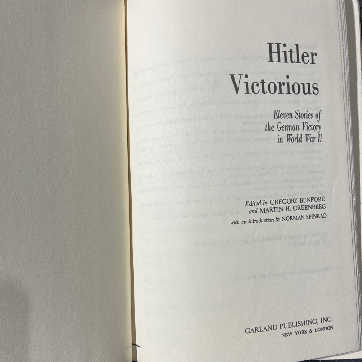 hitler victorious eleven stories of the german victory in world war ii book, by various, 1986 Hardcover image 2