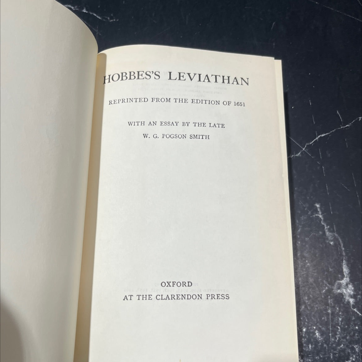 hobbes's leviathan reprinted from the edition of 1651 with an essay by the late w. g. pogson smith book, by thomas image 2