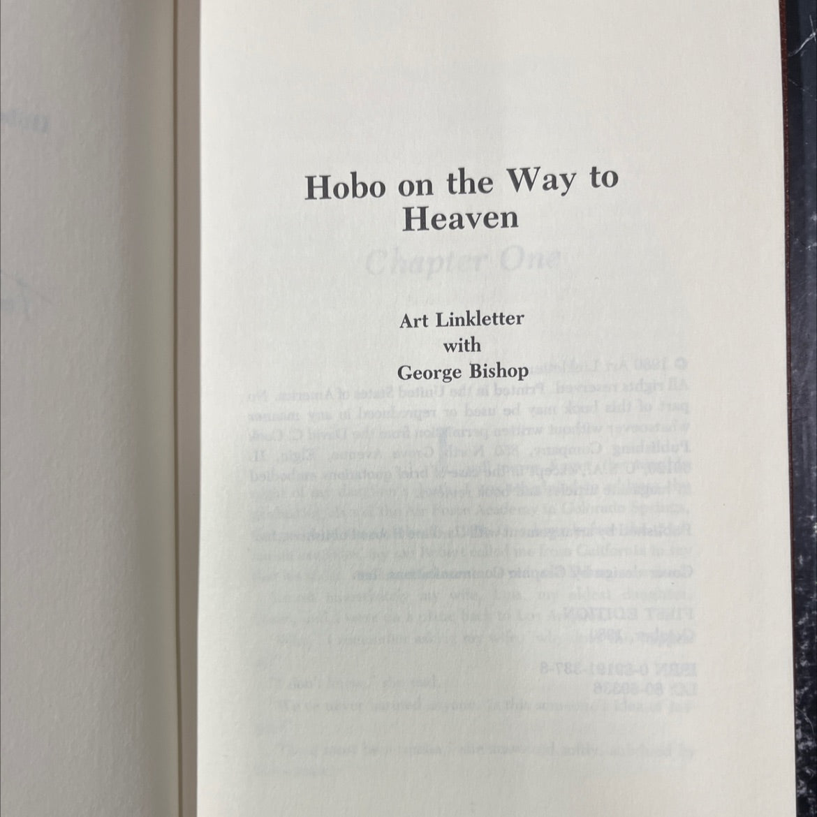 hobo on the way to heaven book, by art linkletter, 1980 Hardcover image 2