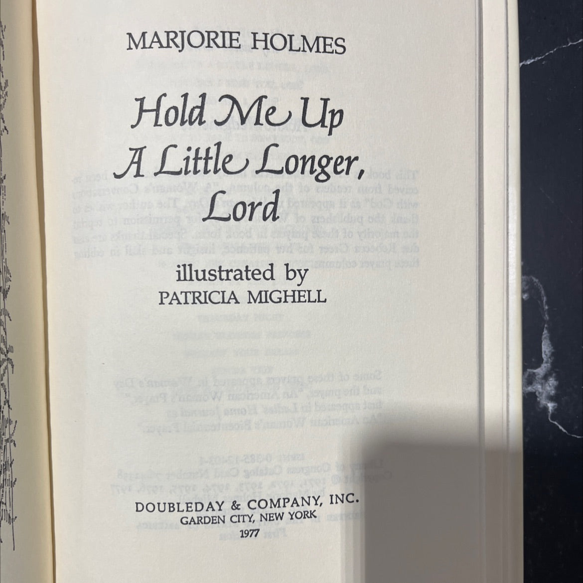 hold me up a little longer lord book, by marjorie holmes, 1977 Hardcover image 2