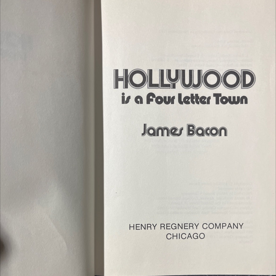 hollywood book, by James Bacon, 1976 Hardcover image 2