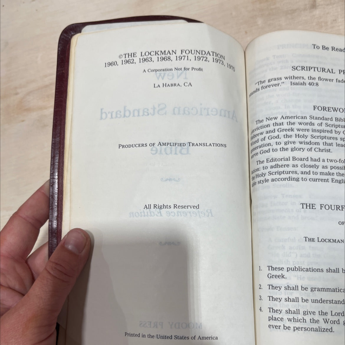 holy bible, new american standard book, by not stated, 1975 Leather image 3