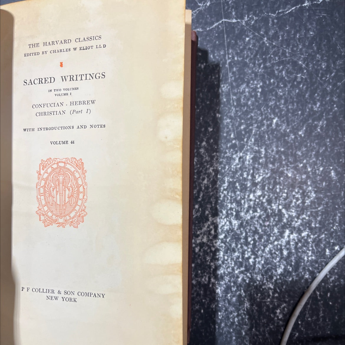 holy bible: sacred writings in two volumes volume i confucian hebrew christian (part i) book, by unknown, 1910 Hardcover image 2