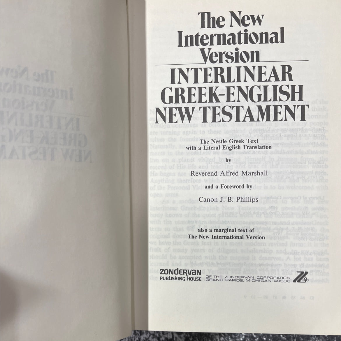 holy bible: the new international version interlinear greek-english new testament book, by alfred marshall, 1976 image 2