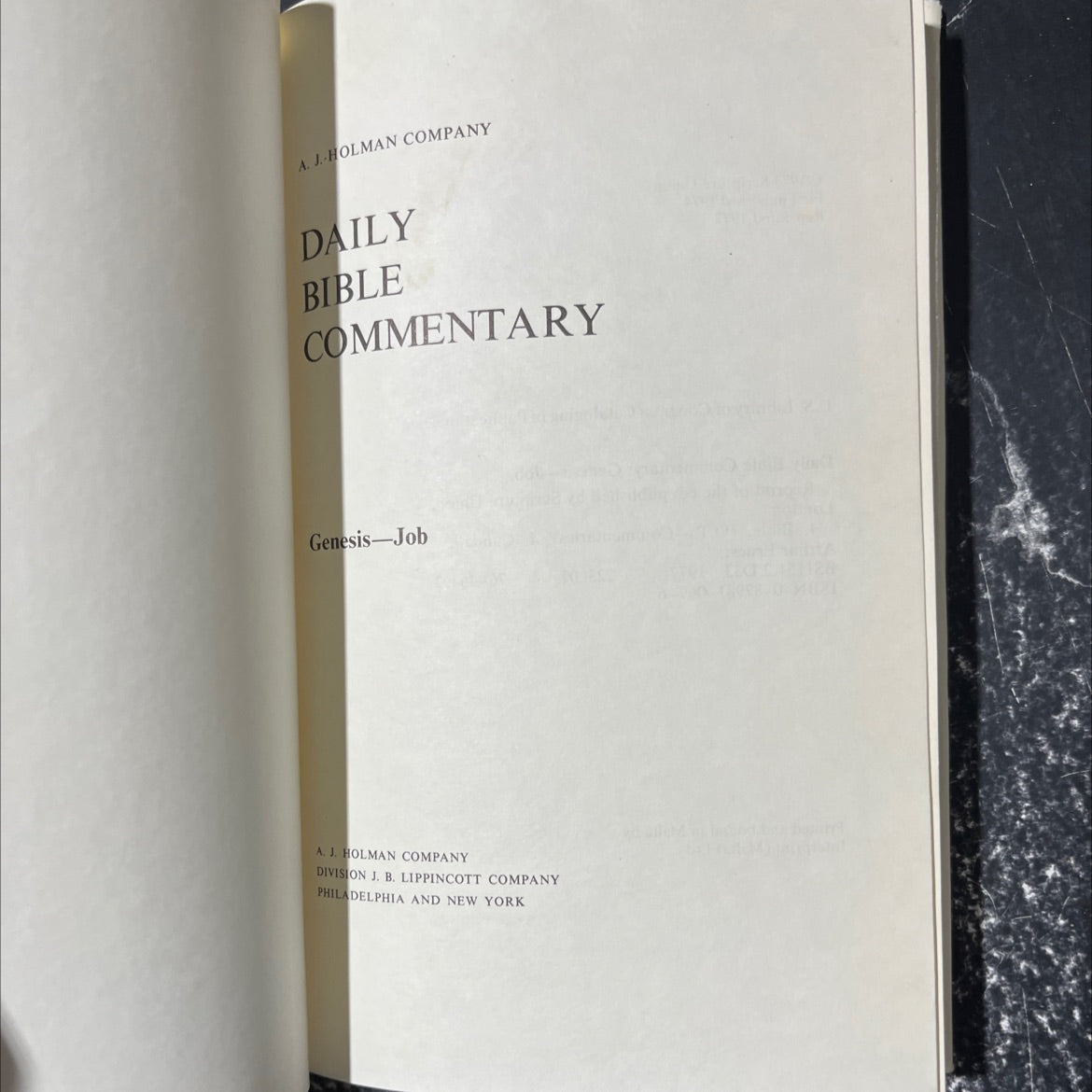holy bible commentary genesis-job book, by Arthur Ernest Cundall, 1977 Hardcover image 2
