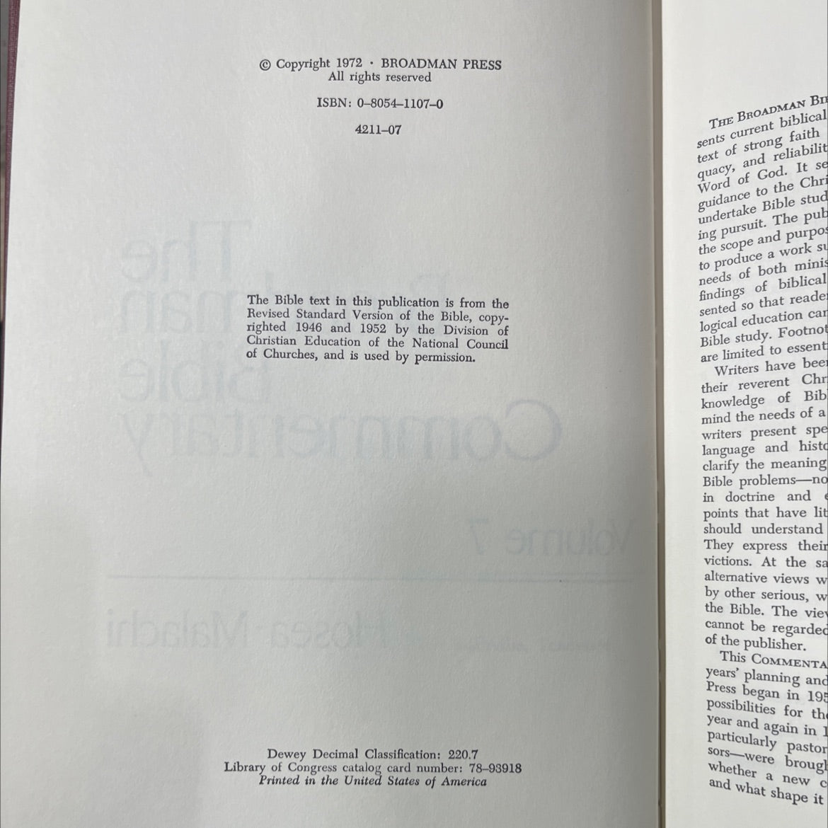 holy bible commentary volume 7 hosea - malachi book, by s t, 1972 Hardcover image 3