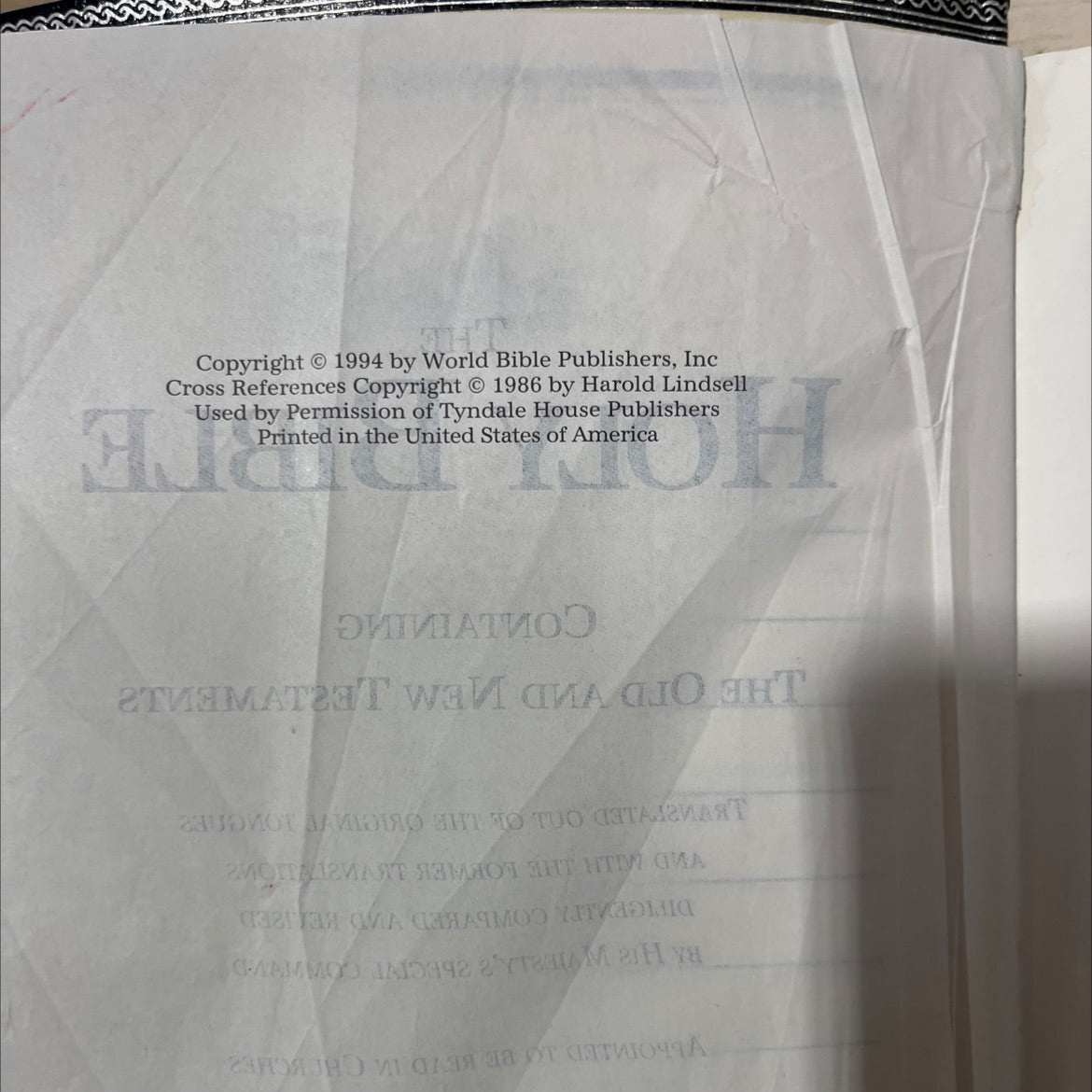 holy bible containing the old and new testaments translated out of the original tongues book, by unknown, 2003 Leather, image 3