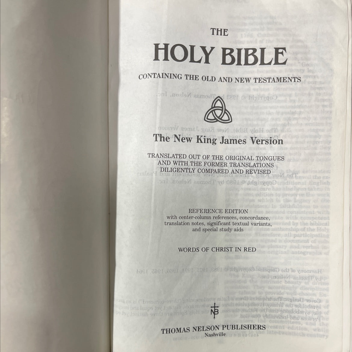 holy bible containing the old and new testaments book, by unknown, 1983 Leather image 2