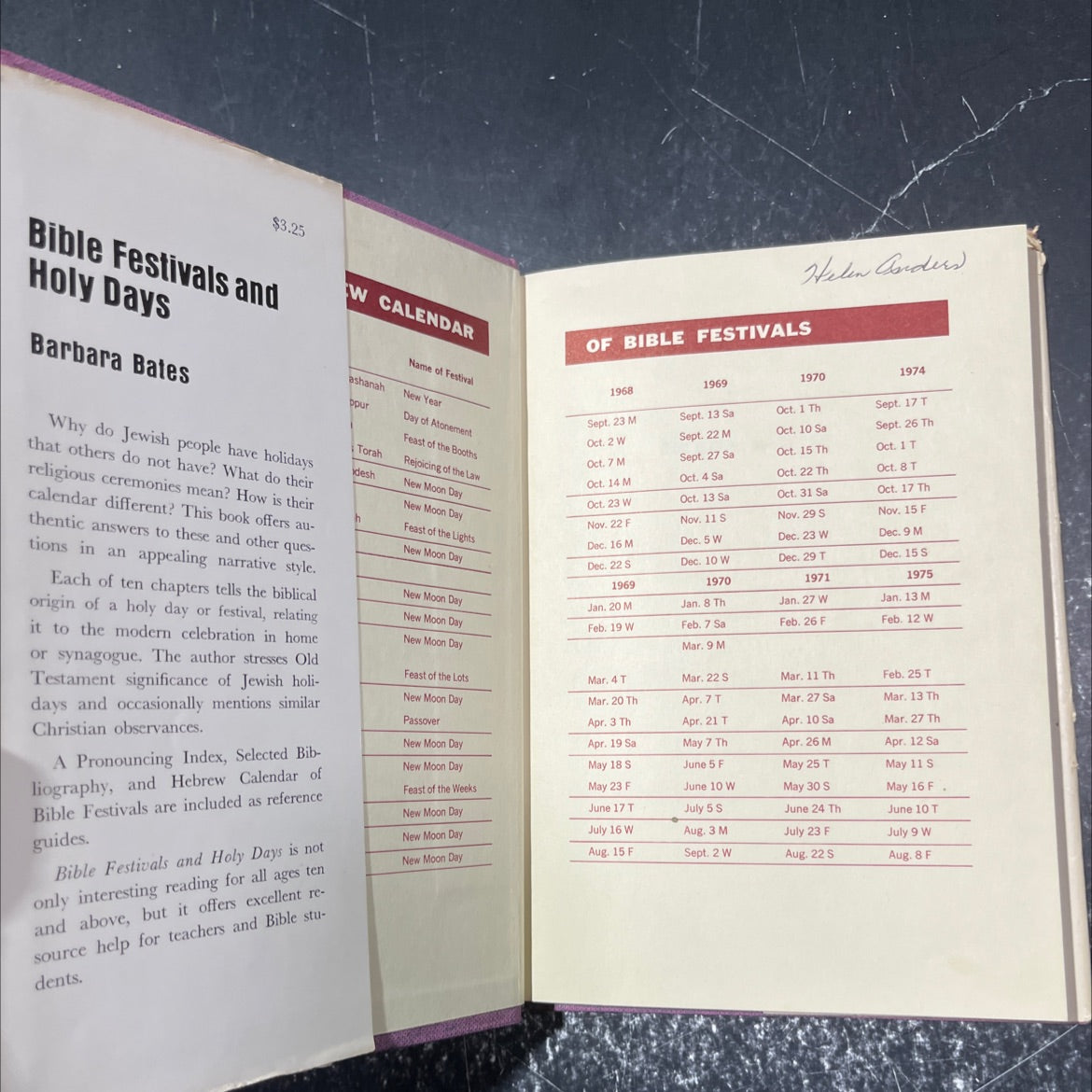 holy bible festivals book, by Barbara Bates, 1968 Hardcover image 4