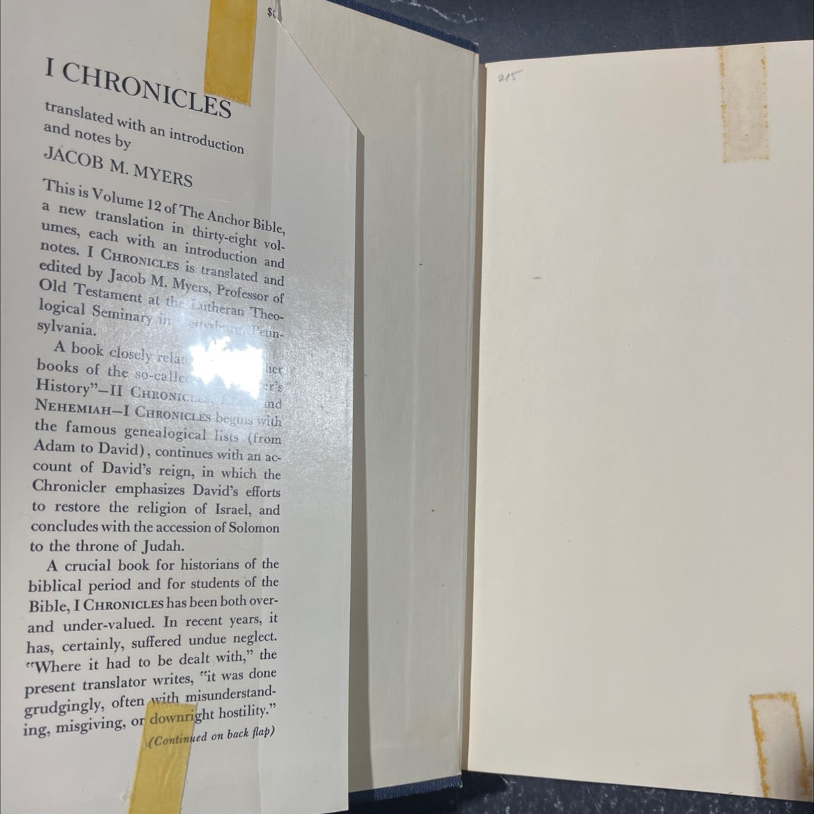 holy bible i chronicles book, by jacob m. myers, 1965 Hardcover image 4