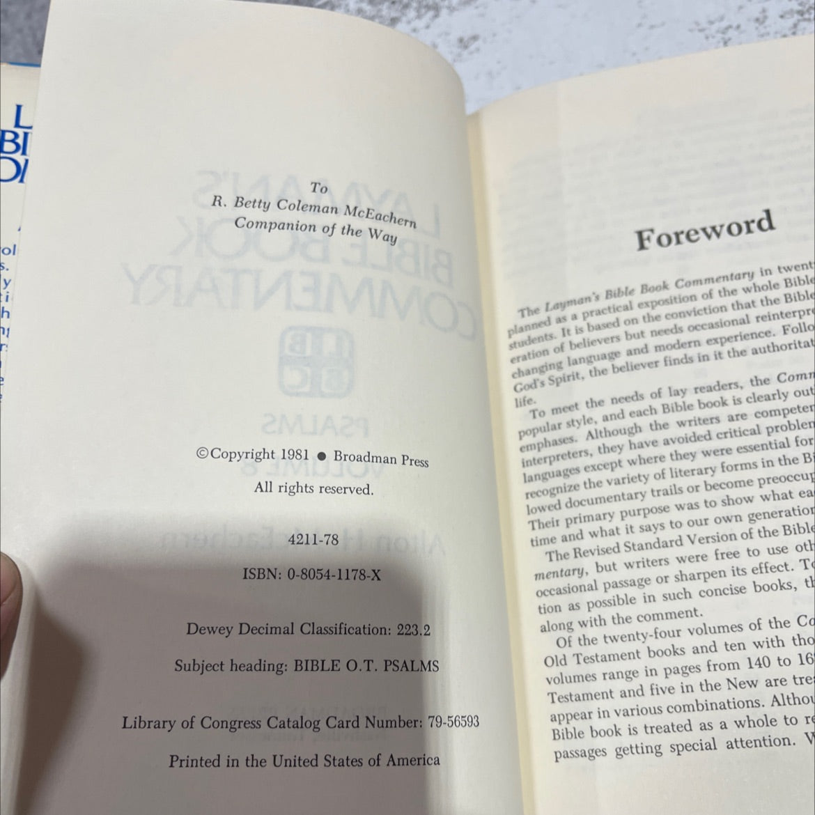 holy bible layman's bible book commentary psalms volume 8 book, by Alton H. McEachern, 1981 Hardcover image 3