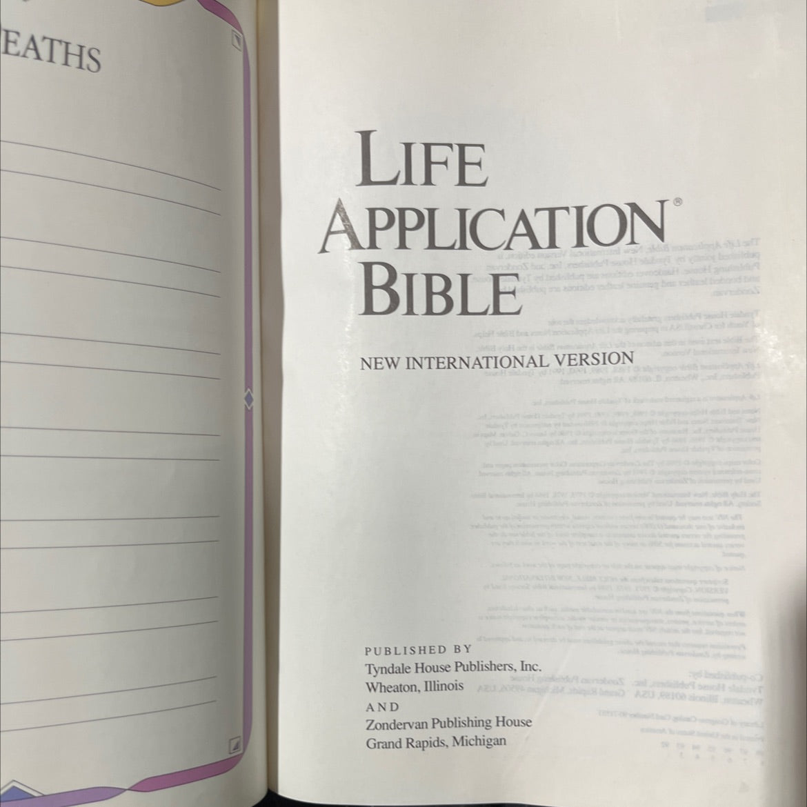 holy bible life application new international version book, by Tyndale House Publishers, Inc. and Zondervan Publishing image 2