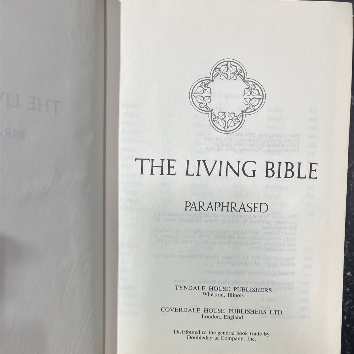 holy bible paraphrased book, by unknown, 1971 Hardcover image 2