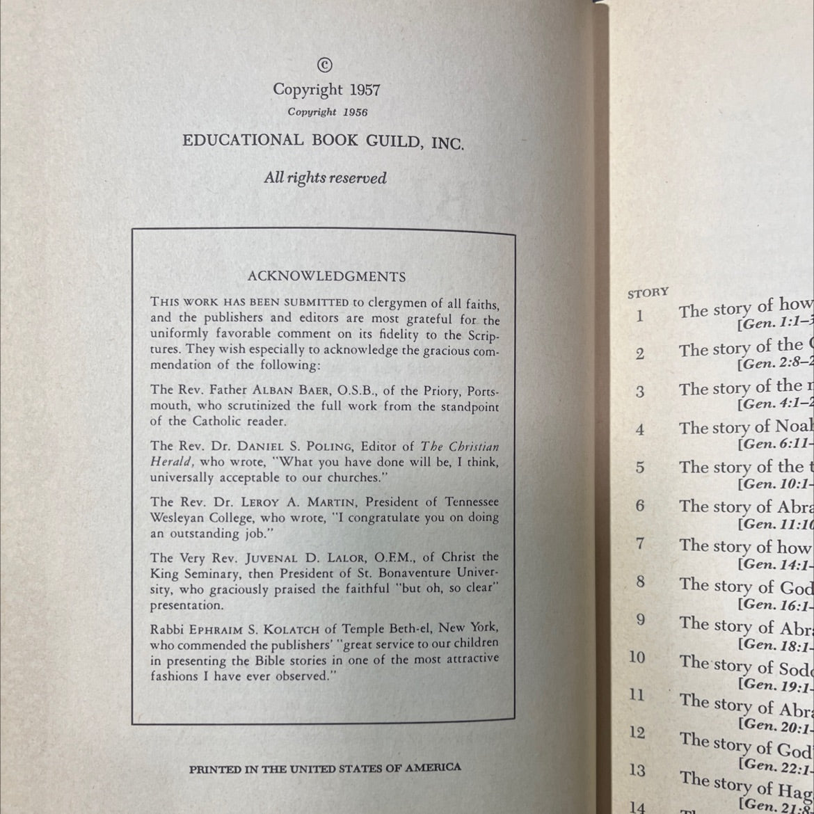 holy bible story library volume i from the creation to the time of moses book, by turner hodges, 1957 Hardcover image 3
