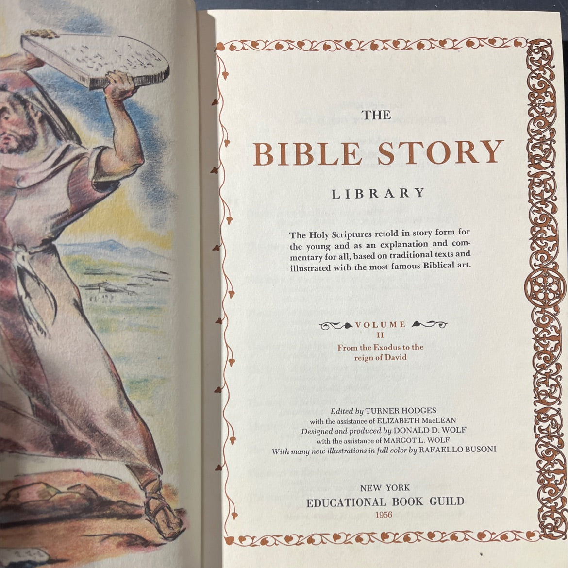 holy bible story library volume ii from the exodus to the reign of david book, by turner hodges, 1956 Hardcover image 2