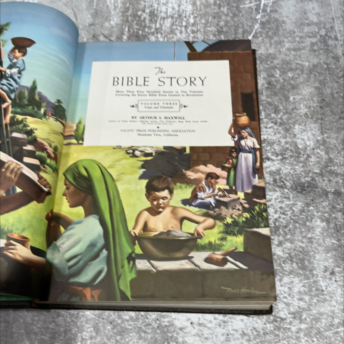 holy bible story volume three book, by arthur & maxwell, 1954 Hardcover image 2