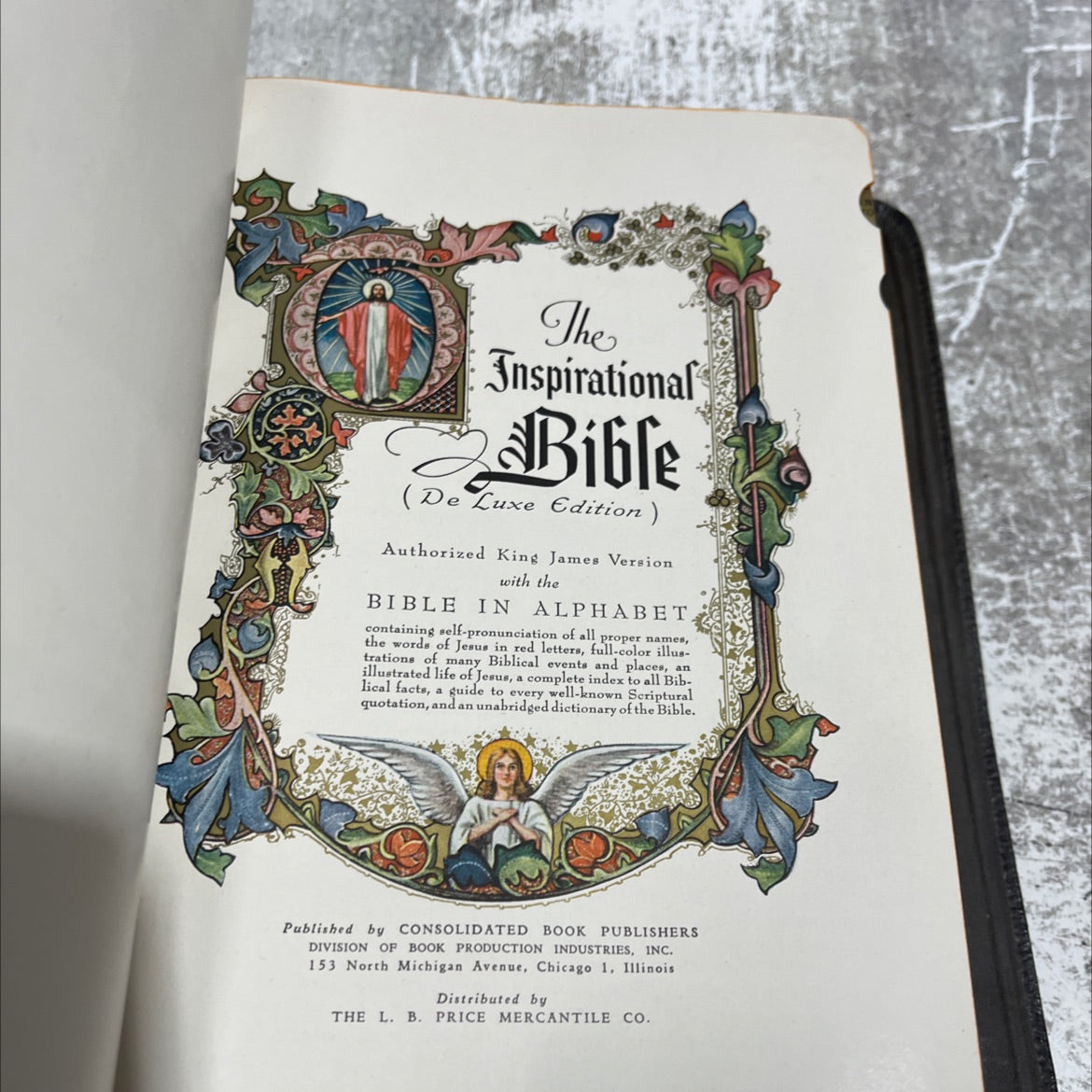 holy bible the inspirational bible (de luxe edition) authorized king james version book, by unknown, 1947 Leather image 2